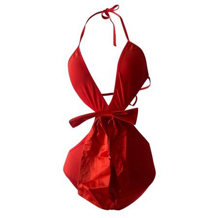 

Quealent Lingerie Set For Women Women s Floral Lace Scallop Trim Lingerie Bodysuit One Piece Teddy Red S