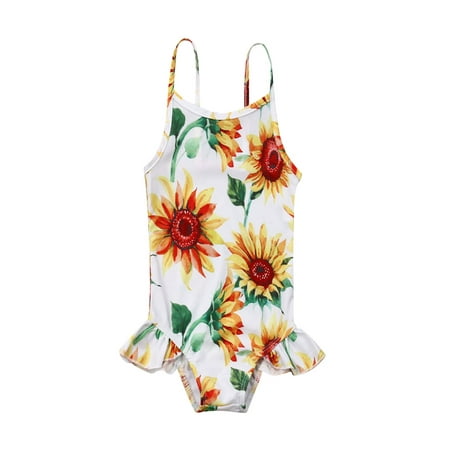 

Newborn Kids Baby Girls SunFlower Bodysuits Swimwear Beachwear Bathing Suit Summer Girls Clothes