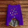 thumbnail image 6 of Oksale Sparkly Christams Sweaters Pullover for Women Trendy Boat Neck Xmas Sweater Soft Comfortable Tunic Tops for Holiday Purple S, 6 of 6