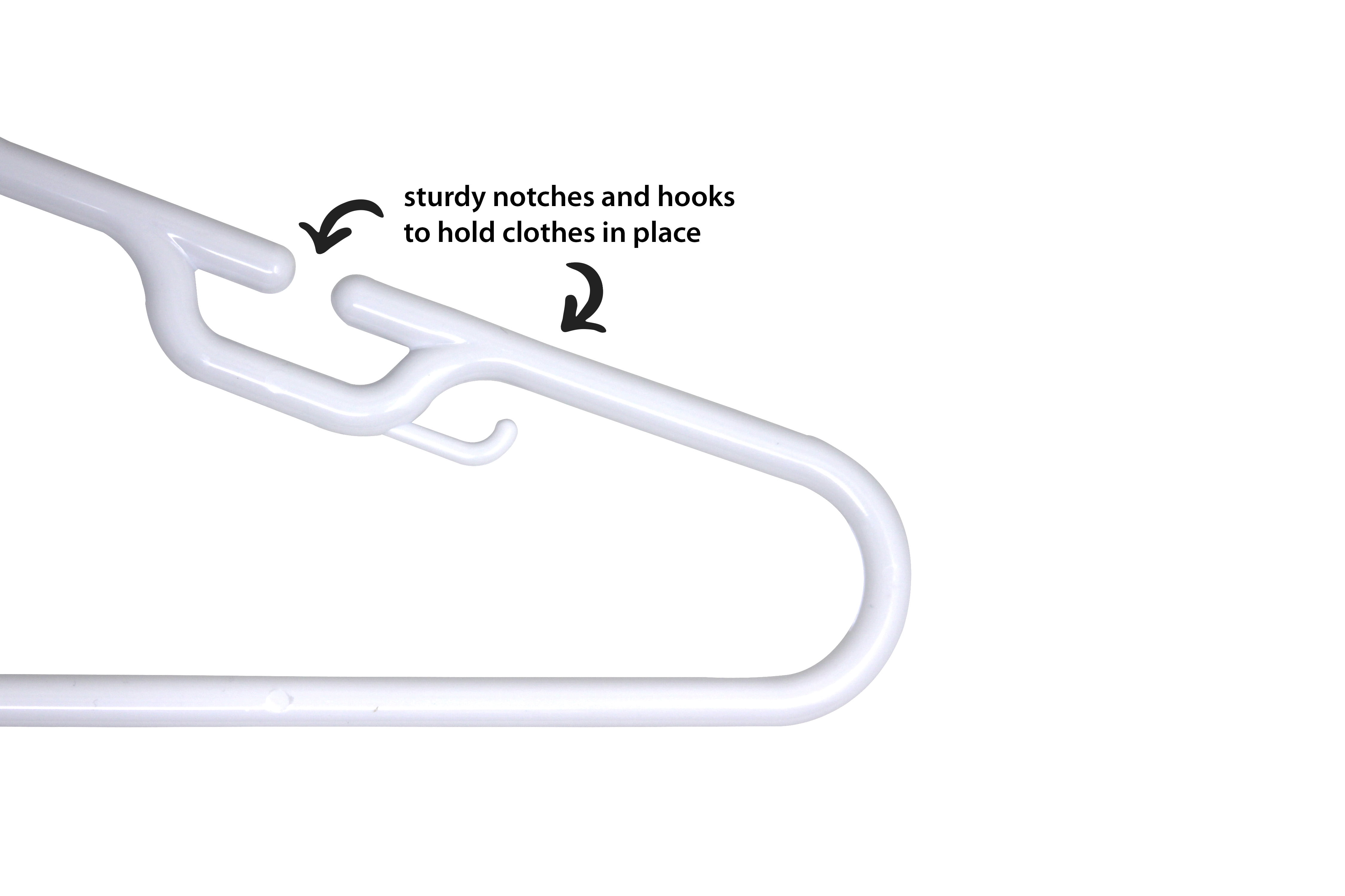 Mainstays Heavy Weight Clothing Hangers, 9 Pack, White, Durable 