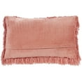 thumbnail image 2 of Mina Victory Shag Soft Ribbon Shag 14" x 24" Coral Throw Pillow, 2 of 5