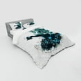 thumbnail image 3 of Ambesonne Vintage Bedding Set 3 Pcs, Grunge Skull Girl Roses, Twin, Petrol Blue White, 3 of 3