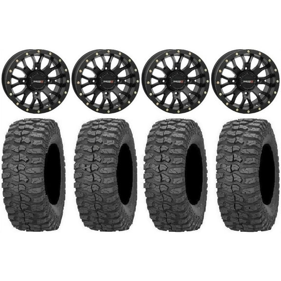 System 3 ST-3 Black 14" Wheels 30" Rock-A-Billy Tires Polaris RZR XP 1000 / PRO XP / Ranger XP 900/1000