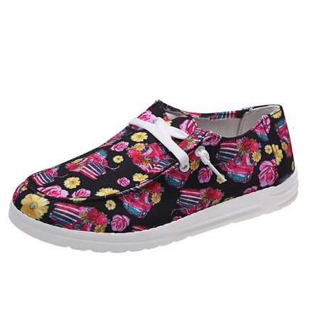 

MEGAWHEELS Women Loafers Comfortable Floral Print Casual Walking Flat Shoes