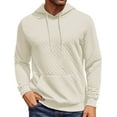 thumbnail image 2 of COOFANDY Mens Hooded Sweatshirt Long Sleeve Quilted Sweatshirt Casual Fashion Pullover Hoodies with Pocket, 2 of 9