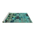 thumbnail image 2 of Ahgly Company Machine Washable Indoor Rectangle Southwestern Turquoise Blue Country Area Rugs, 5' x 7', 2 of 4