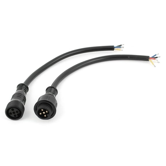 Pair 5 Pin Male to Female Plug Waterproof Connector Cable for  Light Strips