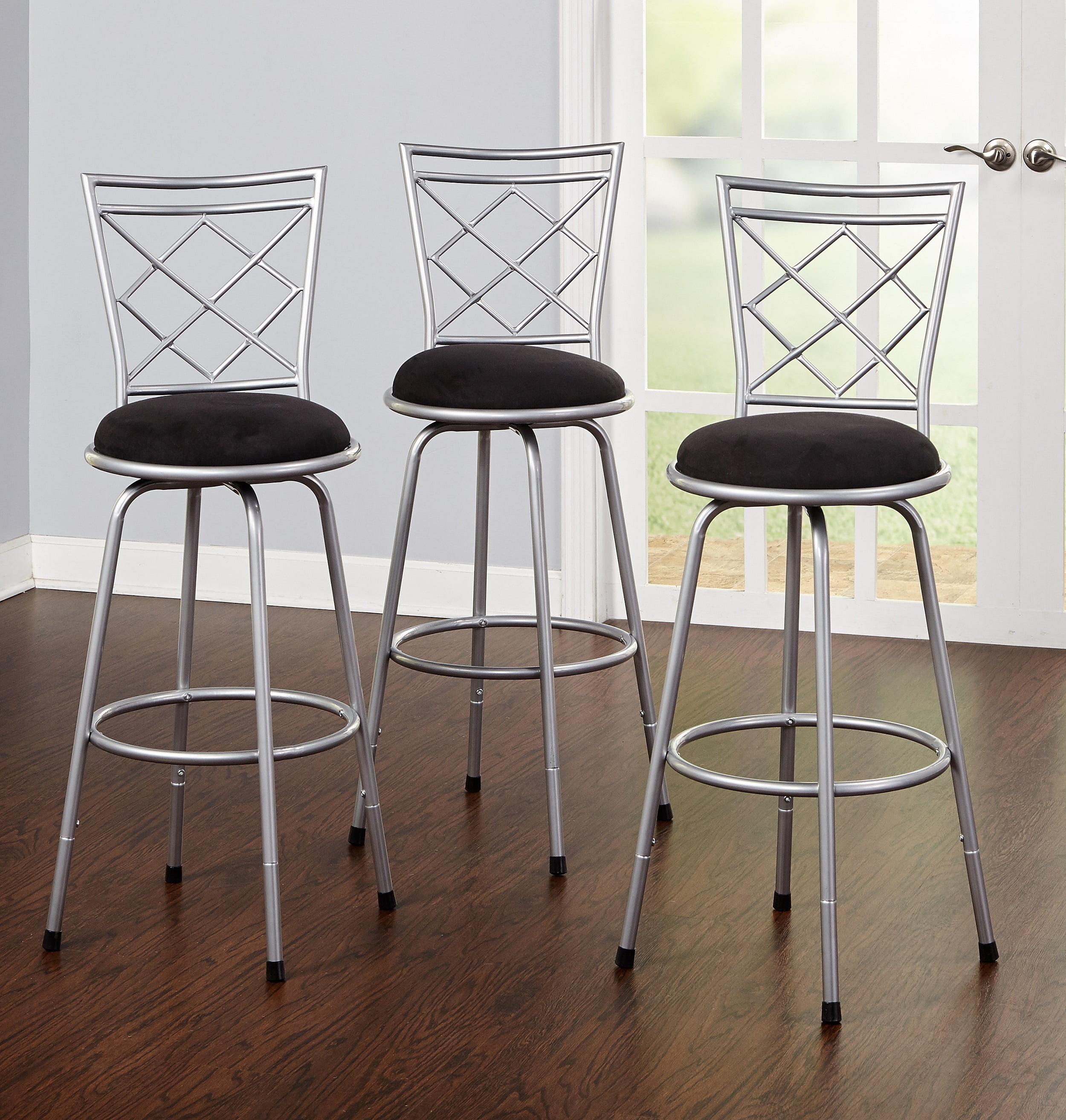 Bar Stools Set Of High Seat Chairs Adjustable Swivel Kitchen Counter