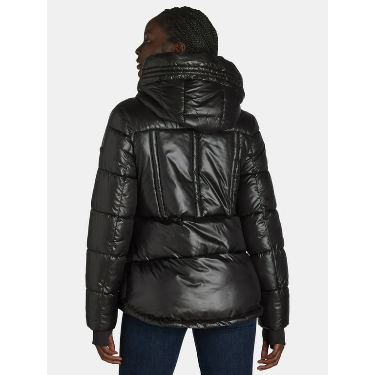 BCBG Paris Women's and Women's Plus Hooded Puffer Jacket BCBG Paris Women's and Women's Plus Hooded Puffer Jacket