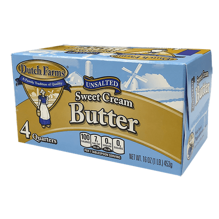Dutch Farms No Salt Sweet Cream Butter Sticks, 16 Oz., 4 Count