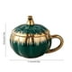 thumbnail image 3 of Taza de Cerámica con Forma de Calabaza, Tapa y Cuchara | Taza de Café Electrochapada de 300 Ml | Regalo Ideal para Halloween | Taza de Desayuno Estilo Europeo En Plata, Verde, Dorado y Verde Menta, 3 of 6