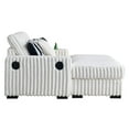 thumbnail image 5 of Oversized Chaise Lounge Loveseat with Movable Ottoman, 61.42" Corduroy Upholstered Sectional Sofa Cloud Couch w/Cup Holders, Built-in Speaker,Wireless Charger & USB Ports for Living Room ﻿, 5 of 18