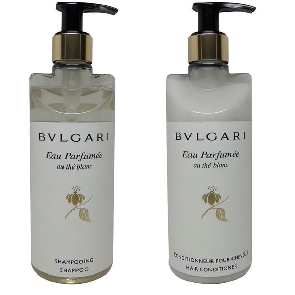 Bvlgari Eau Parfumee au the blanc White Tea Shampoo and Conditioner- 10.1OZ Pump Bottles