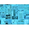 thumbnail image 1 of Ahgly Company Indoor Rectangle Patchwork Light Blue Transitional Area Rugs, 2' x 4', 1 of 4