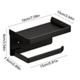 thumbnail image 3 of Tuvgenk Black Stainless Steel Toilet Paper Holders Adhesive Rectangular Stand Wall-Mounted Tissue Holder Modern Decorative Gift Tissue Holder for Friends, 3 of 6