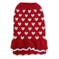 thumbnail image 1 of Suéteres largos para perros y mascotas, vestido de punto, jersey de cuello alto, suéter cálido para cachorros de invierno, vestidos largos (corazón rojo),, 1 of 5
