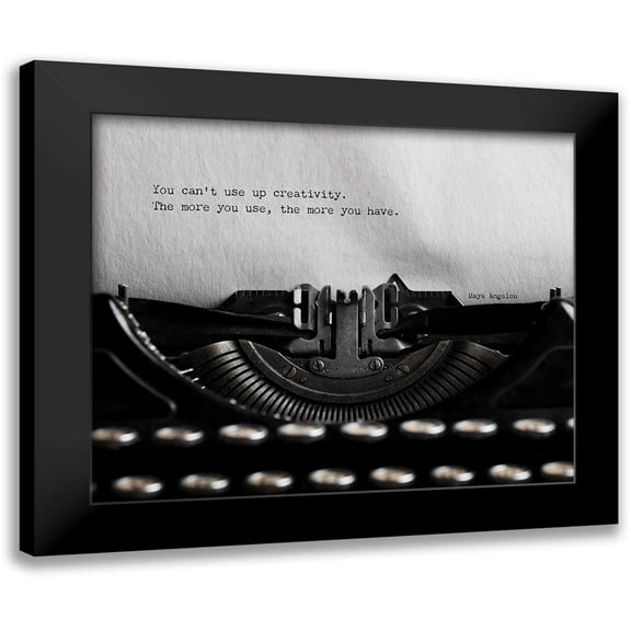 ArtsyQuotes 14x12 Black Modern Framed Museum Art Print Titled - Maya Angelou Quote: Creativity
