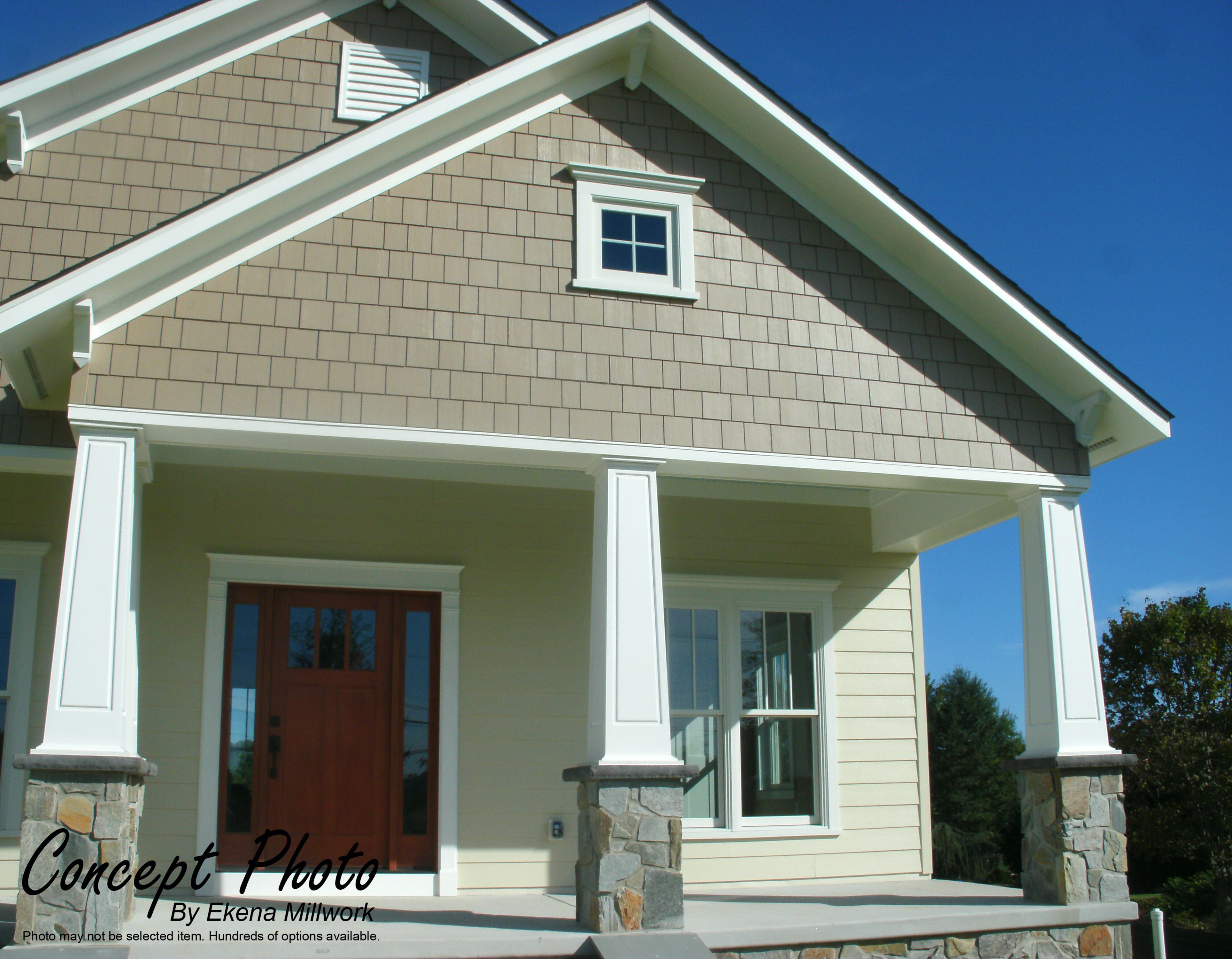 Ekena Millwork 08"W x 04'H Craftsman Classic Square Non-Tapered, Smooth Column, Crown Capital & Crown Base