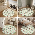 thumbnail image 5 of Round Area Rugs 5Ft, Candy Fruits Non-Slip Washable Circle Rugs Carpet, Vibrant Summer Rustic Bows Green Stripes Indoor Outdoor Rug Floor Mats Throw Runner for Bedroom Living Room Bathroom, 5 of 8