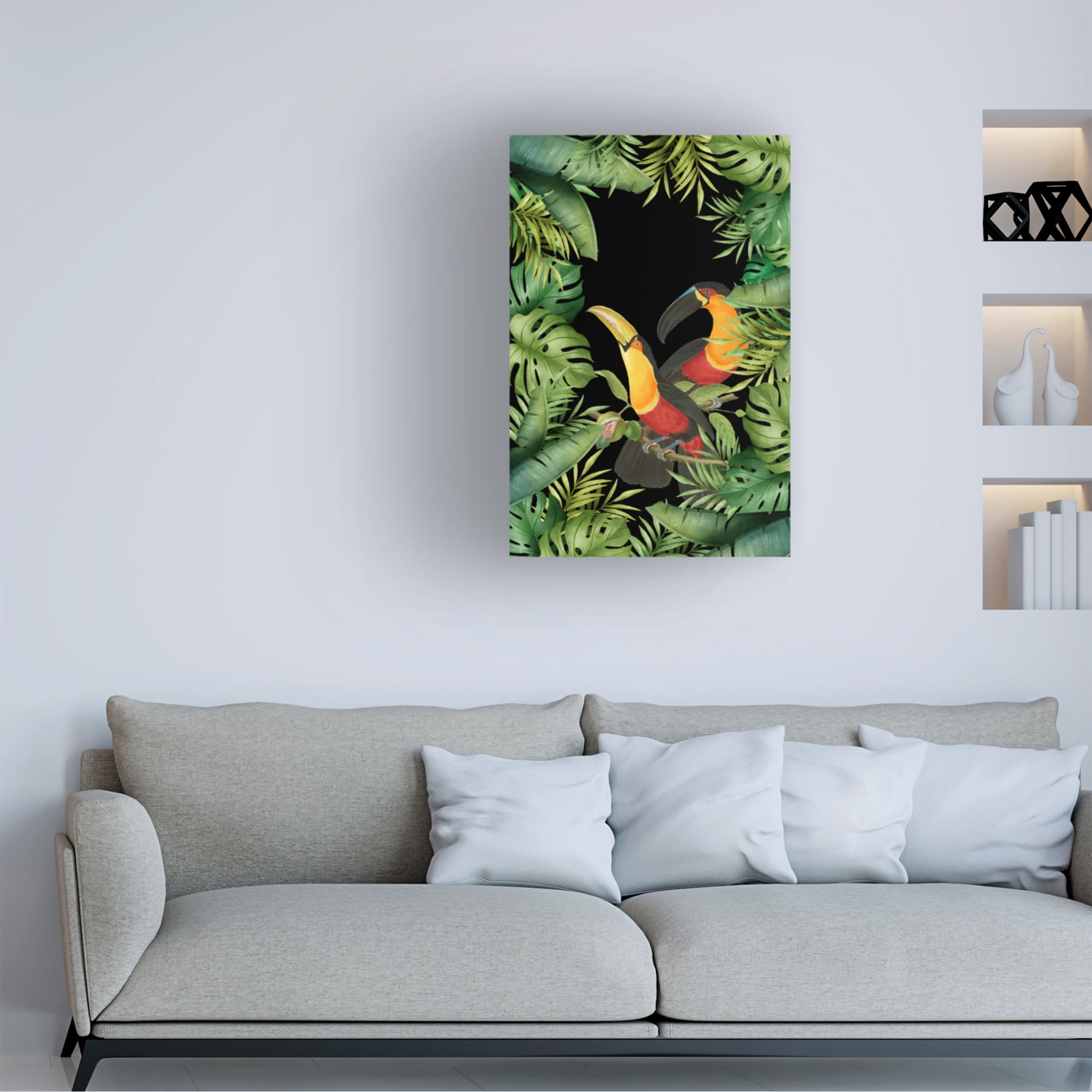 Trademark Fine Art Andrea Haase  Jungle With Toucans Canvas Wall Art