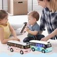 thumbnail image 4 of Sound Light Tour School Bus Model Boy Girl Toy Die Cast Metal Little Cars Cars City Bus Friction Powered Play Toys, 4 of 8