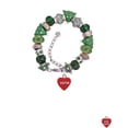 thumbnail image 2 of Acrylic Red "Too Cute / Cutie" Heart Green Christmas Bead Bracelet, 2 of 4