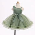 thumbnail image 2 of IBTOM CASTLE Baby Flower Girl One Shoulder Formal Wedding Dress 1st 2nd Birthday Cake Smash Outfits Toddler Prom Pageant Ball Gown 5-6 Years Green, 2 of 7