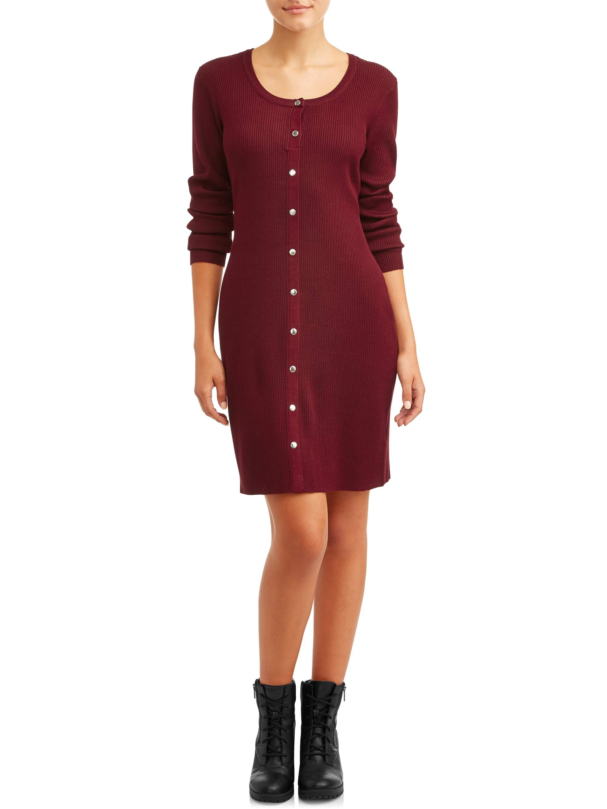 Scoop Neck Snap Front Dress - Walmart 