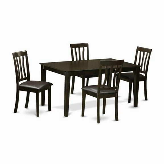 East West Furniture CAAN5-CAP-LC 5 Piece Dining Room Set-Dining Table and 4 Dining Room Chair