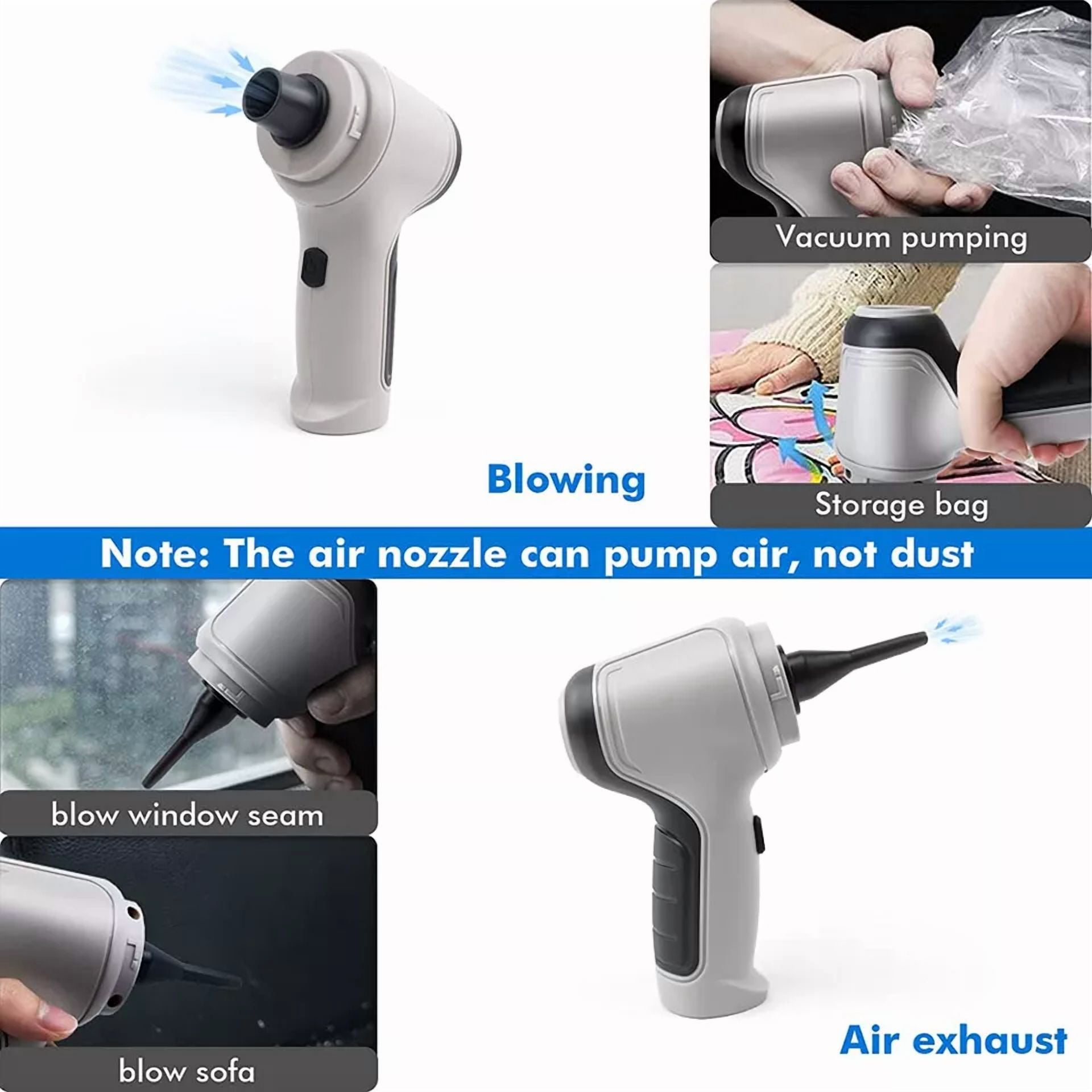 3 In 1 Upgrade Car Vacuum Cleaner Air Blower Wireless Handheld Rechargeable Mini