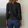 thumbnail image 5 of Women's Fashion Casual Loose Pullover Solid Color Round Neck Long Sleeve Knit Sweater for Fall and Winter, Comfortable and Versatile, Ideal for Everyday Wear,Black,Size L, 5 of 6
