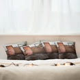 thumbnail image 3 of Ambesonne Rustic Throw Pillow Cover 4 Pack, Frame on Old Brick Wall, 16", Dark Orange Brown White, 3 of 6
