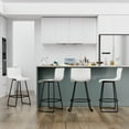thumbnail image 2 of Apeaka Low Back Counter Height Bar Stool, White (Set of 4), 2 of 5