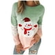 thumbnail image 2 of Pntutb Mujeres Moda O-cuello Suelto Muñeco de nieve Mangas largas tops Blusa Gradiente Sudadera Pntutb Pntutb-2250, 2 of 9