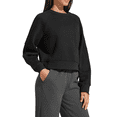 thumbnail image 5 of G4Free Flurrylux Women's Cropped Crewneck Sweatshirts Fleece Lined Loose Fit Pullover Fall Clothes Casual Tops, 5 of 7