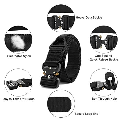 Fairwin Tactical Rigger Belt, Mens Belt Work Belt Nylon Webbing Waist Belt with V-ring Heavy-Duty Quick-Release Buckle FAIRWIN FAIRWIN