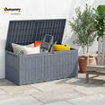 thumbnail image 2 of 220 Gallon Resin Deck Box, Waterproof Lockable Outdoor Storage Box with Pneumatic Gas Rods, Side Handles, Anti-UV Patio Storage Container for Garden Tools, Pool Supplies, 2 of 9