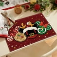 thumbnail image 5 of Christmas Placemats Set of 6, 12x18 Inch Red Candy Table Mats, Seasonal Winter Xmas Holiday Table Decors for Home Kitchen Dining Party 25xmas, 5 of 7