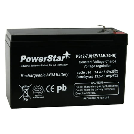 PowerStar PS12-7-31 Ut 1270 12V 7Ah Nonspillable Rechargeable Sealed Lead Acid Battery