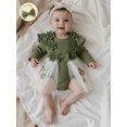 thumbnail image 6 of Miaouyo 0-24 Months Infant Baby Girl Fall Romper Dress Crew Neck Long Sleeve Tutu Bodysuit with Bow Headband, 6 of 9