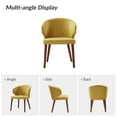 thumbnail image 4 of Dining Chairs Set of 4 Wingback Accent Chair Upholstered Armrest Solid Wood Legs Living Room Kitchen Restaurant Mustard, 4 of 7
