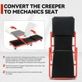 thumbnail image 5 of Z Folding Car Creeper 36-Inch 2-in-1 Rolling  Mechanic Work Stool Seat, Red, 5 of 6