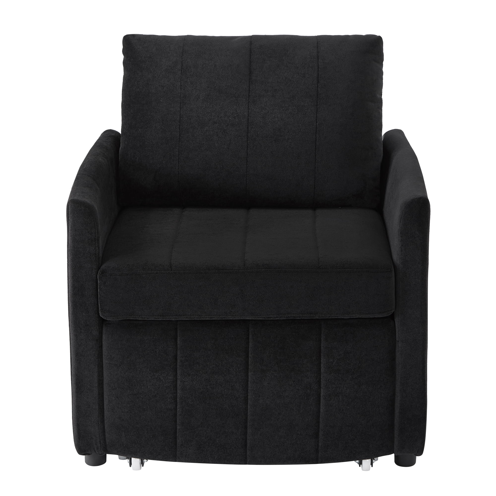 Euroco Multi-Functional Convertible Sofa Bed Chair with 5 Reclining Positions, Hidden Storage, Chenille Upholstery, and Side Pockets – Space-Saving Sleeper for Small Spaces