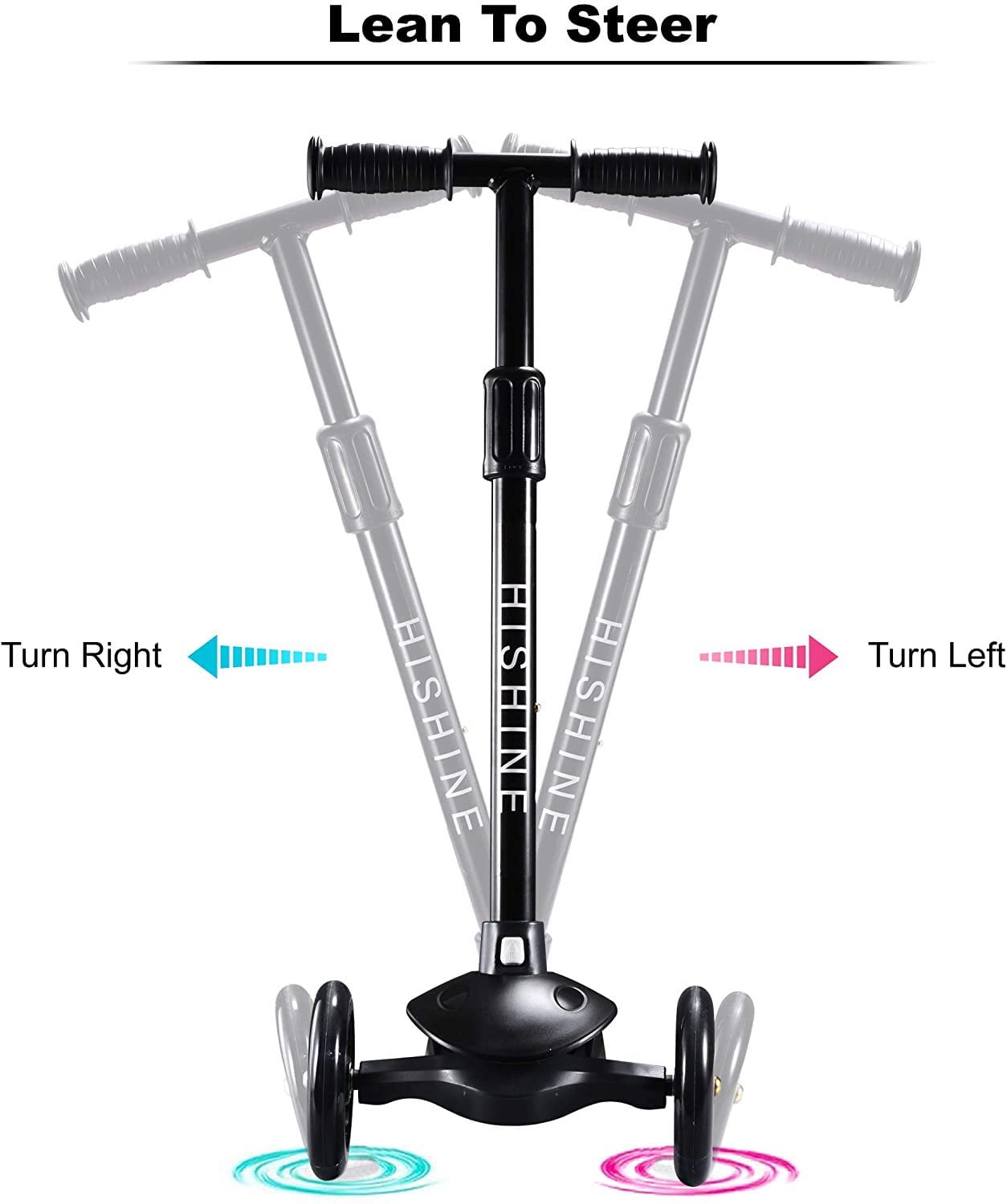 HighTech Mega GlideKick Scooter With Light - Black