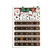 chaungfeng Wooden Christmas Countdown Calendar, Santa Claus Advent Calendar with Sliding Date Bar, "Days Until Christmas" Display, Home Decor for Fireplace Room, Desktop Ornament