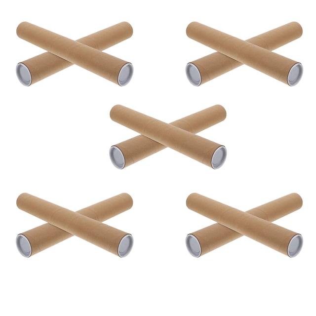 GAXIRE 10Pcs Kraft Paper Mailing Tubes with Caps Protective Poster Storage Tubes for Artwork and Documents