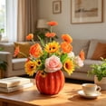 thumbnail image 5 of Faux Silk Flower Centerpiece, Realistic Floral Arrangement With Decorative Vase Maintenance Free Decor, Home Table Display for Bedroom Dining Room Office, 5 of 7