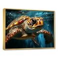 thumbnail image 2 of Designart "Turtle Serenity Depicted Abstractly I" Animals Turtle Floater Framed Wall Art Prints, 2 of 5