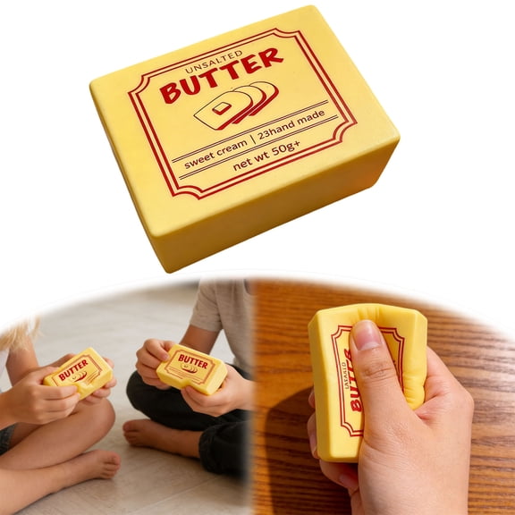 Slow Rising Squishing Butter Stick, Sticky Butter Sticks Squeeze Toys, Realistic Food Squishies Fidget Toys for Decompression Anxiety Relaxation