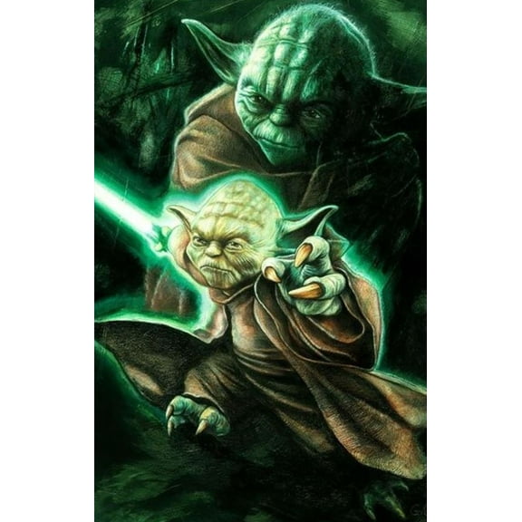 Master Yoda Diamond Painting Kits for Adults, Diamond Art Yoda Baby 5D DIY Diamond Art Kits Full Drill Diamond Dots for Gift Wall Decor and Relaxation Gem Arts 12x16 inch